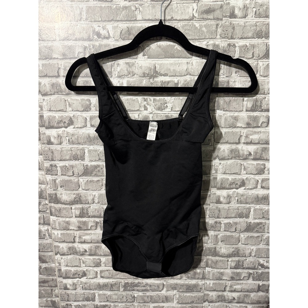 Assets by Spanx Black Shapewear Bodysuit Scoop Neck Adjustable Straps Size 1X